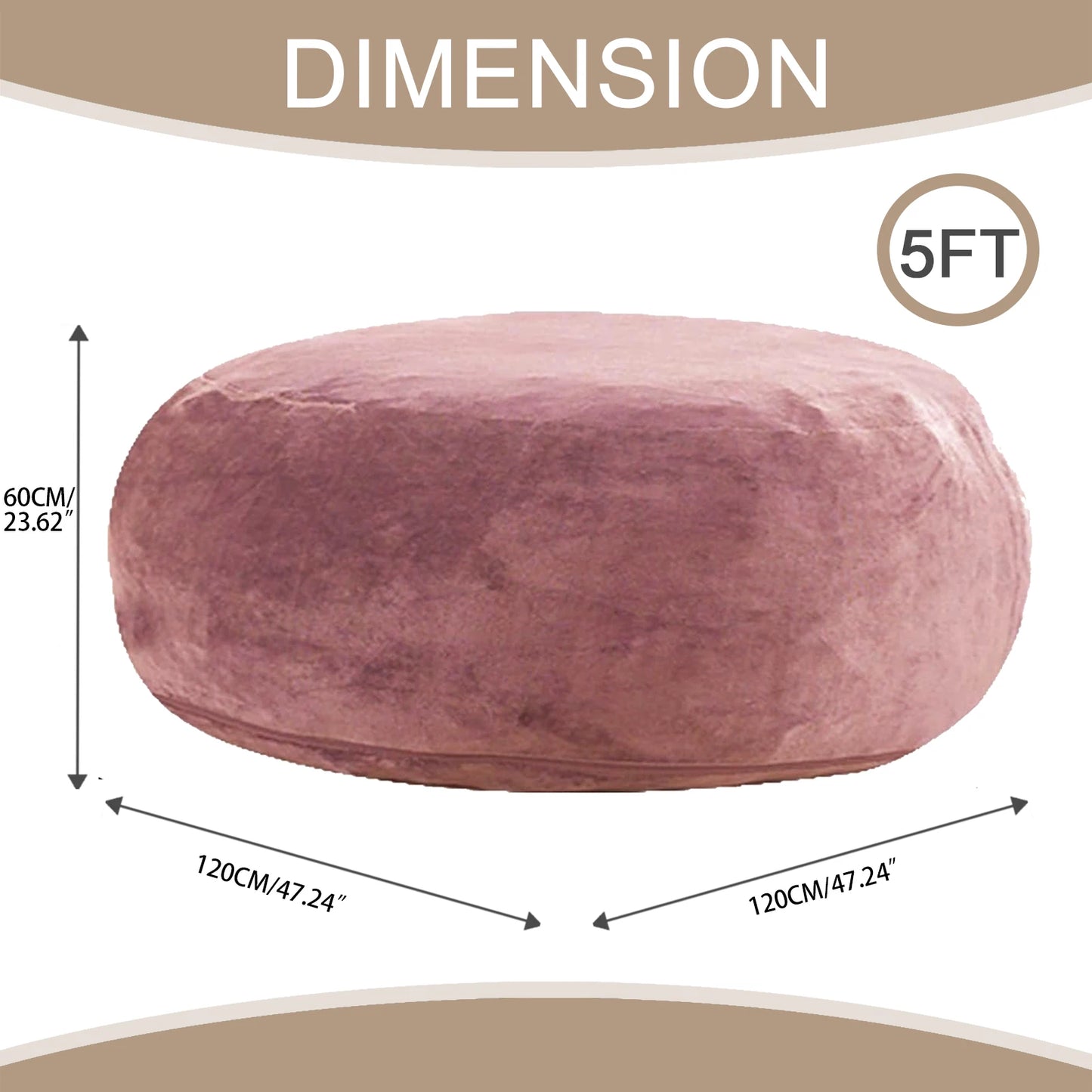 120CM×120CM×60CM, adult beanbag chair  memory foam chair,