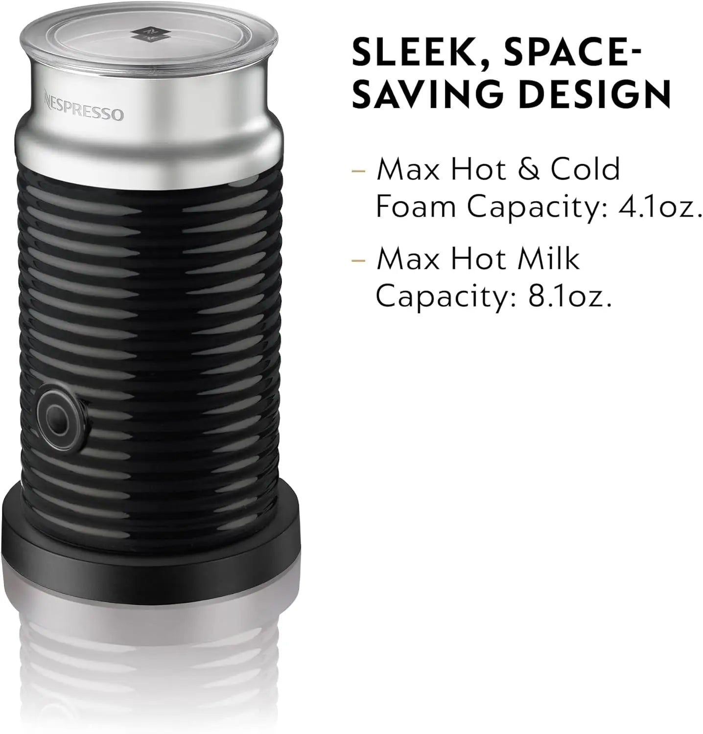 Premium Milk Frother for Coffee Lovers, Black Steel Design
