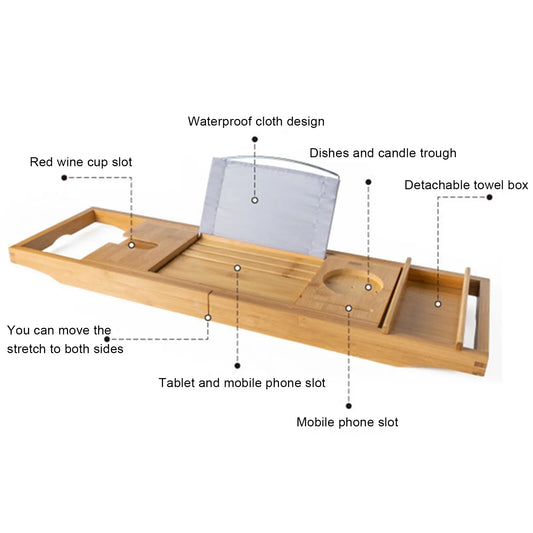 Bathtub Caddy Tray BambooTub Shelf