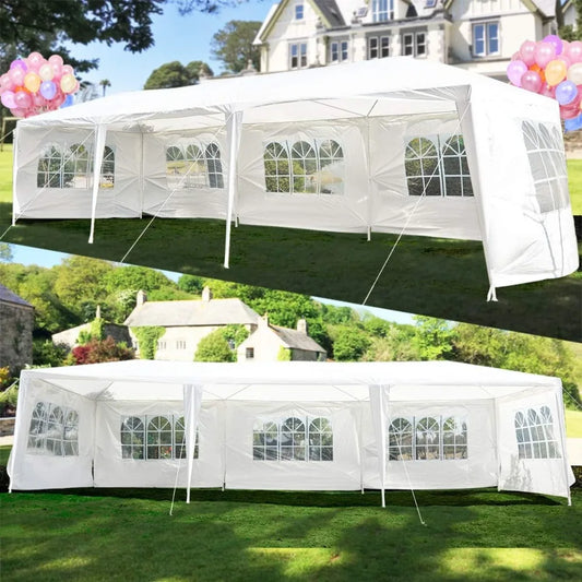 White 10'X30' Heavy Duty Outdoor Canopy Gazebo Tent W/Windows