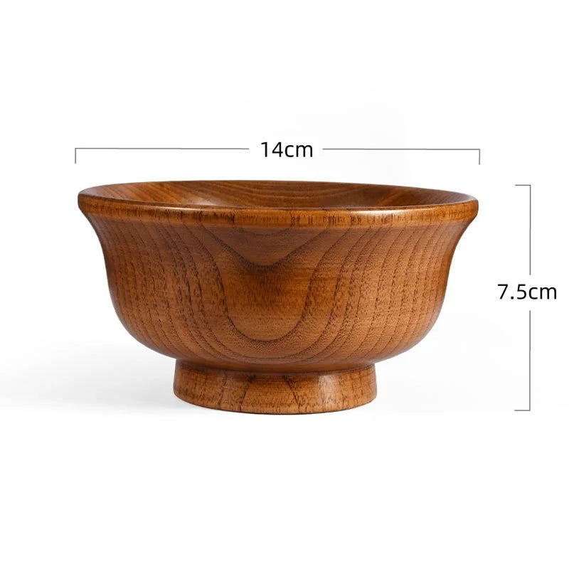 Natural Wood Bowl Sauce Salads Salad Ramen Bowl