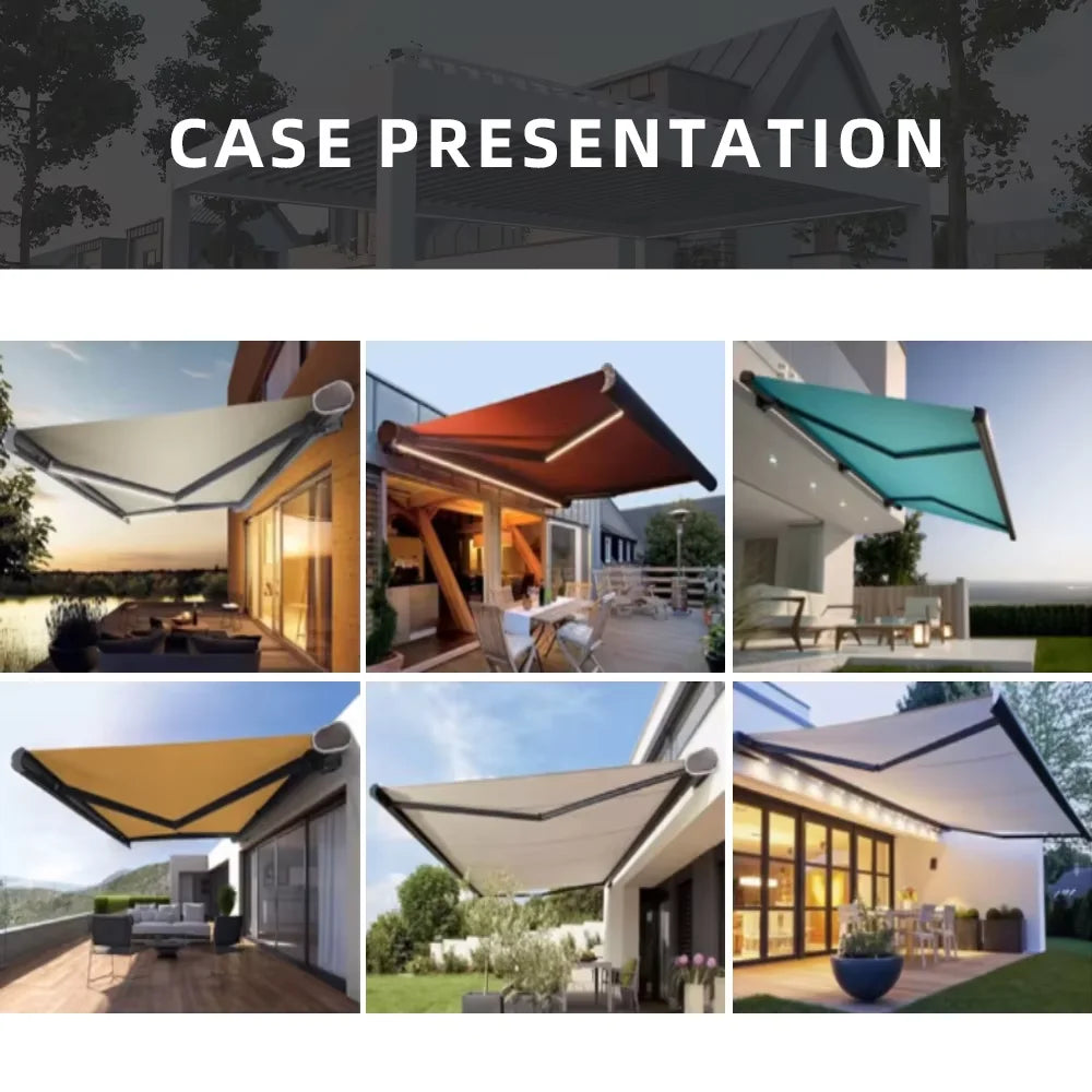 Electric Awning Aluminum Frame Retractable Canopy Roof