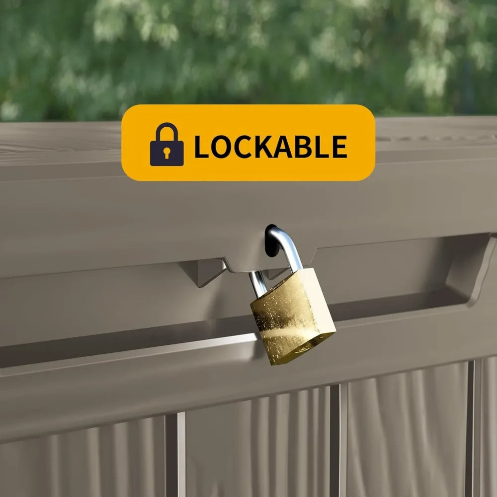 320 Gallon Outdoor Storage Box Waterproof Lockable Resin