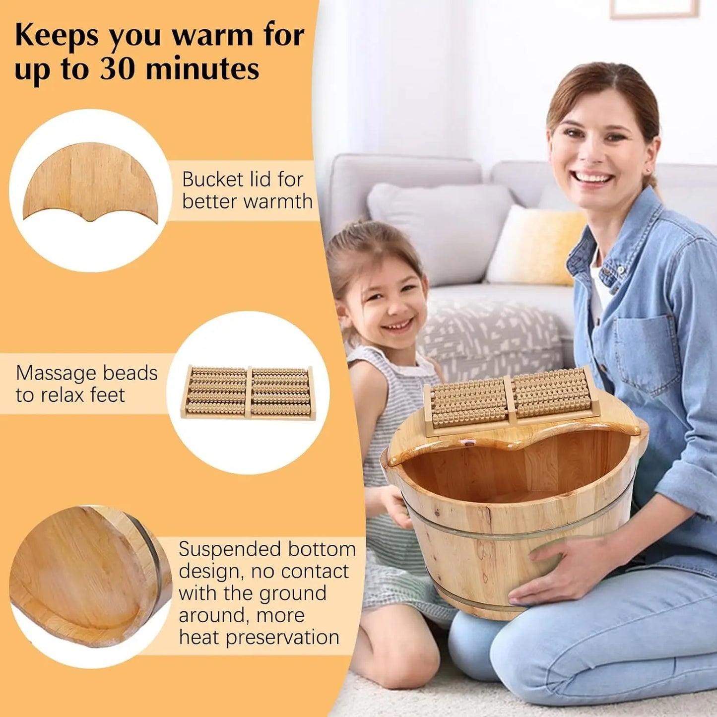 Foot Basin Foot Bath Bucket Foot Massage Plus Cover Plate