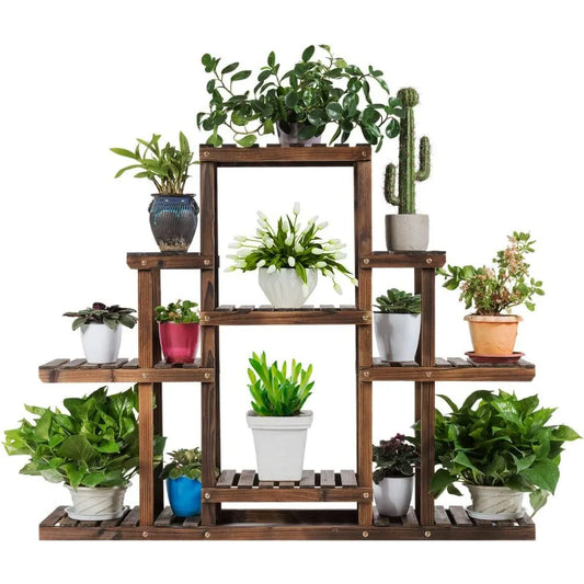 Wood Plant Stand Wood Shelves  Indoor Outdoor Rack Bookshelf