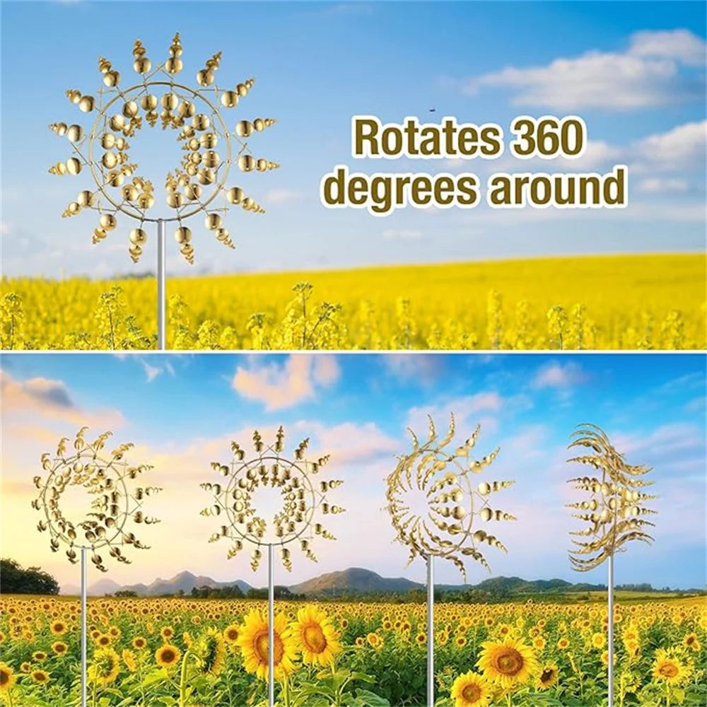 1pc-3D Metal Outdoor Windmill Spinners Wind Catchers