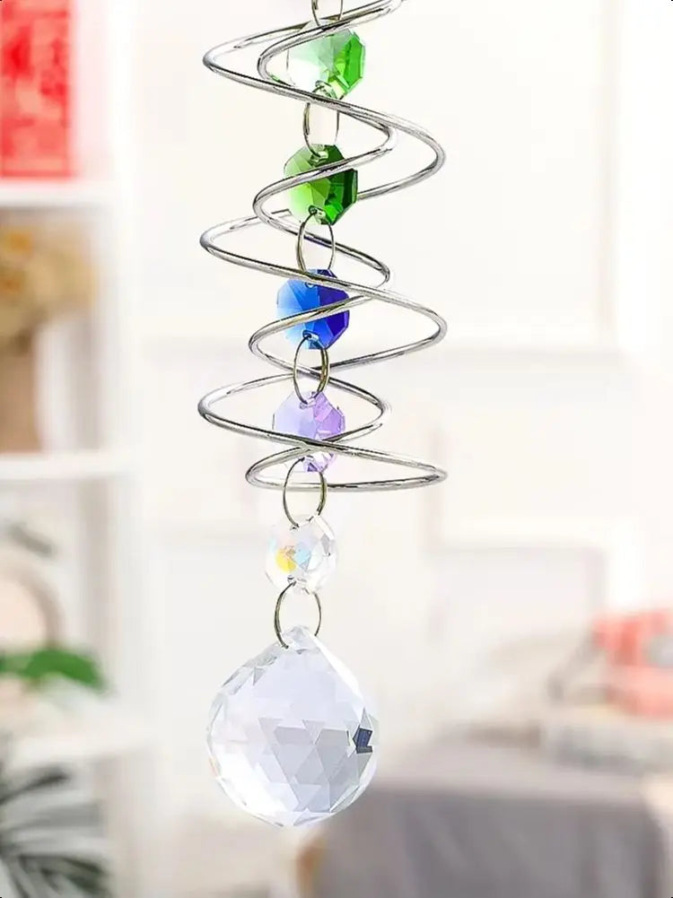 Spiral Tail Wind Spinner Suncatcher Crystal Ball