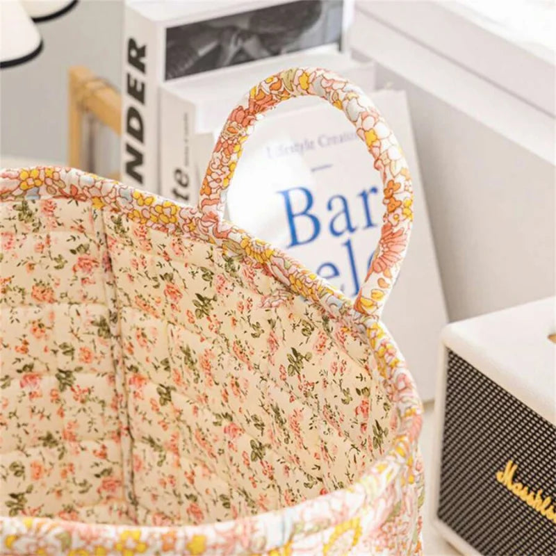 Large Capacity Fabric Storage Basket, Foldable Laundry  Carry Handles,