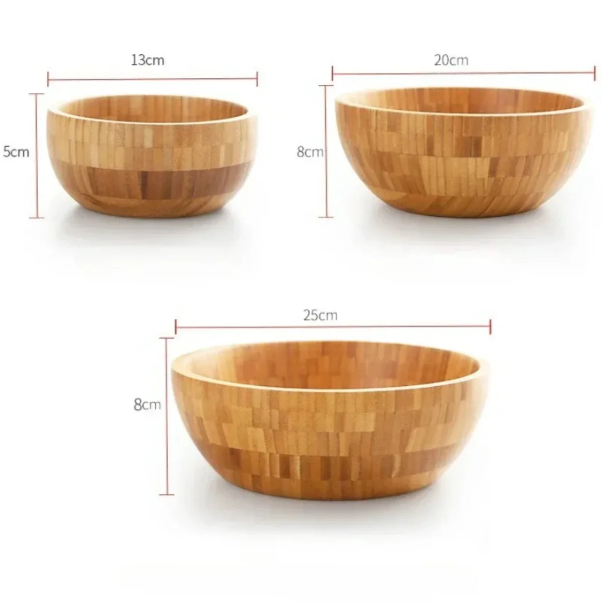 Large Bamboo Salad Bowl Wooden Mixing Bowl