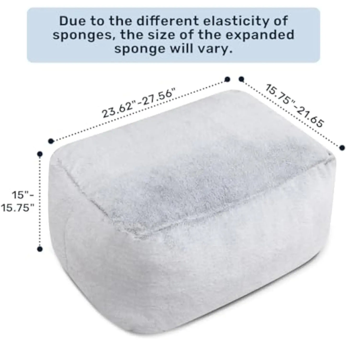 15inch H Bean Bag Ottoman Pouf  6.6LB Memory Foam Filled