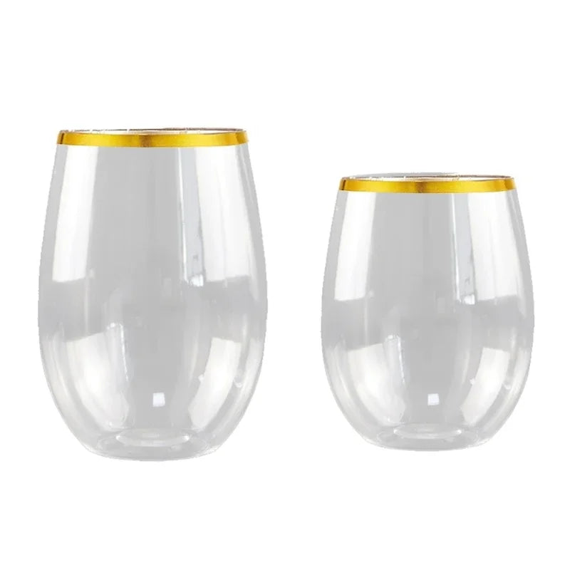 12/16oz Unbreakable Stemless Plastic Wine  Glasses