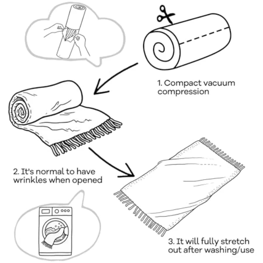 Knitted Throw Blanket  with Tassel, Outdoor Lightweight Breathable