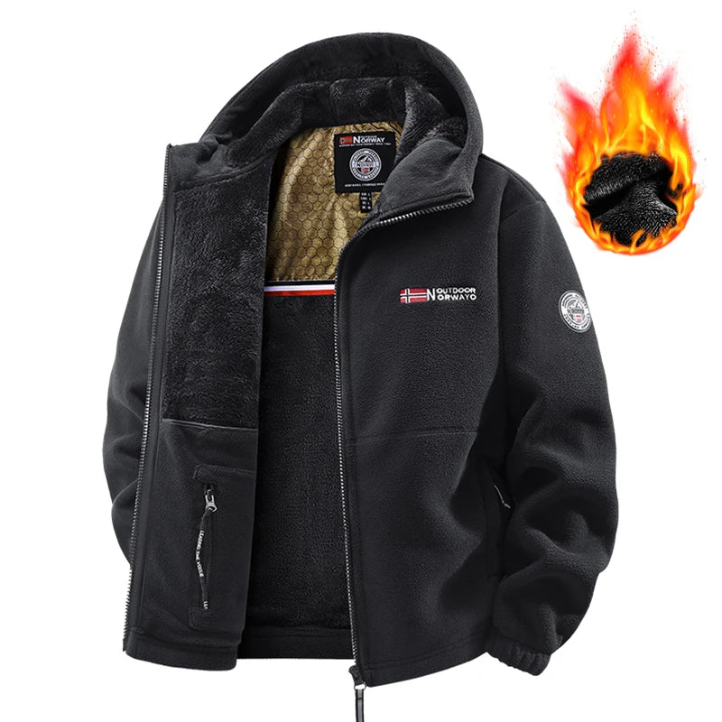 Men Heated Jacket Winter Polar Fleece Jacket Thermal Fleece
