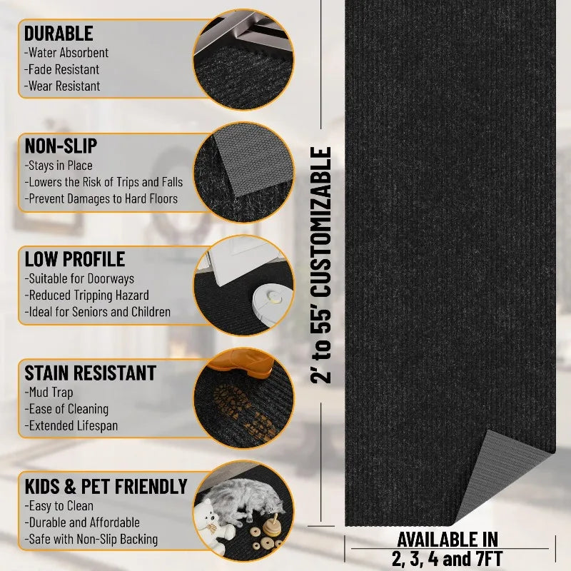Non-Slip Area Rug for Entryway 2' x 3'11" Indoor/Outdoor