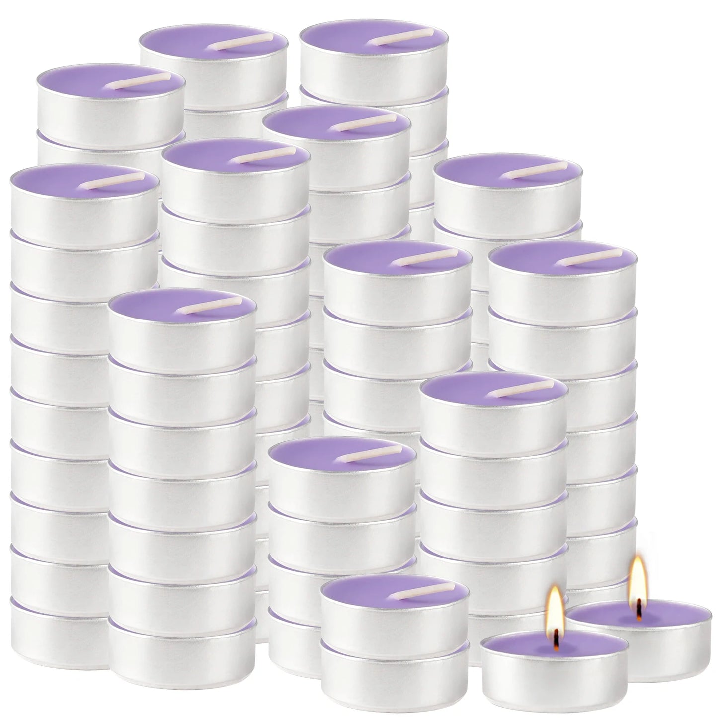 100 Lavender Scented Aluminum Shell Tea Wax, Purple  Lavender
