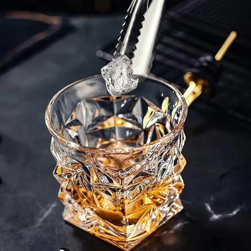 Set of 2/4 Diamond Whiskey Glasses Suitable for Bourbon, Scotch & Liquor