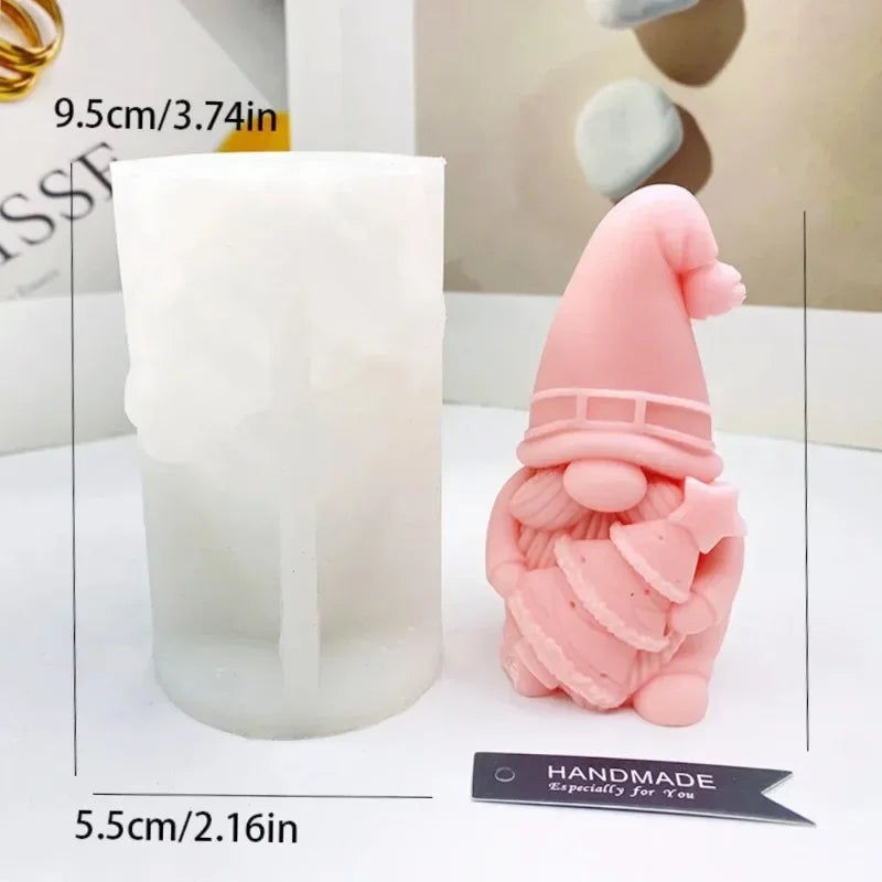 Dwarf Christmas Tree Candle Silicone Mold 3D Santa