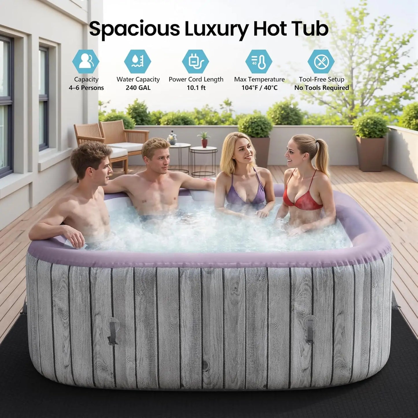 Portable Outdoor Spa Four To Six Person Inflatable