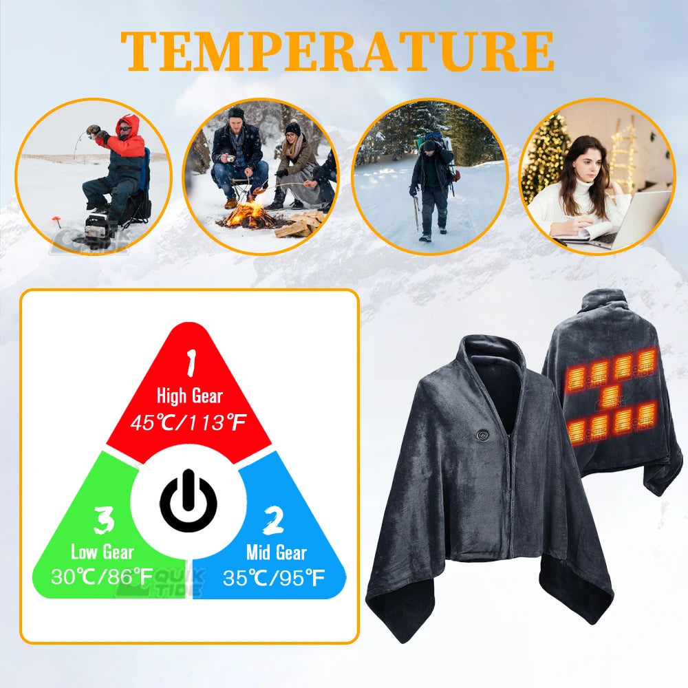 Winter Women Heated Shawl,with Smart Temp Control up to 45Celsius
