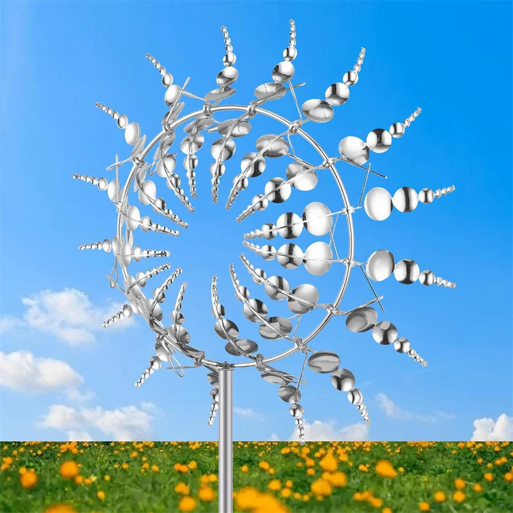 1pc-3D Metal Outdoor Windmill Spinners Wind Catchers