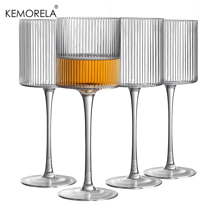 4PCS French Vertical lines Champagne Glasses