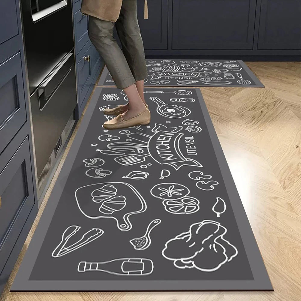 Non-slip Kitchen Mat Long Rugs Crystal Velvet Carpet