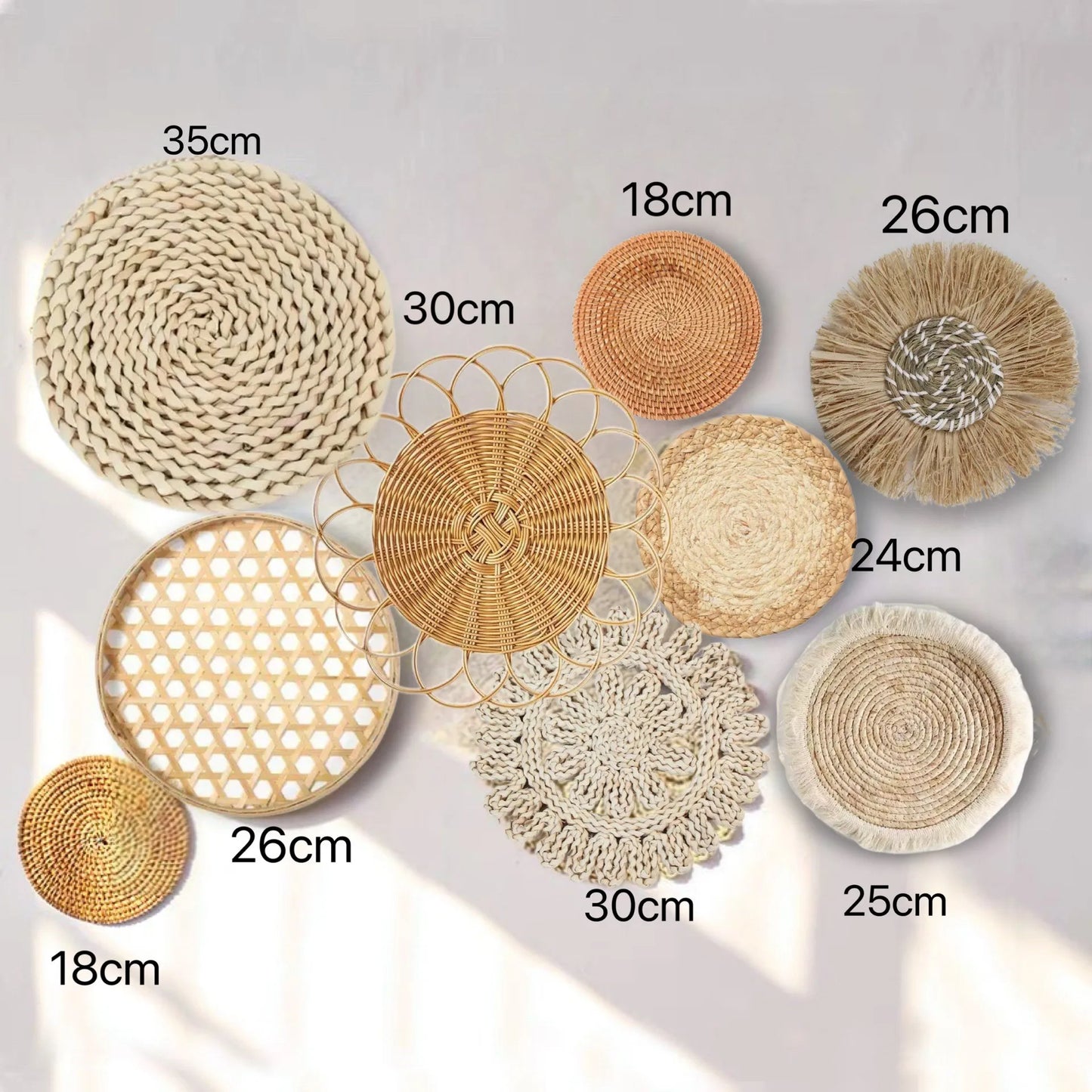 Boho Straw Wall Decor Grass Weaving Woven Tassel Wall Hanging