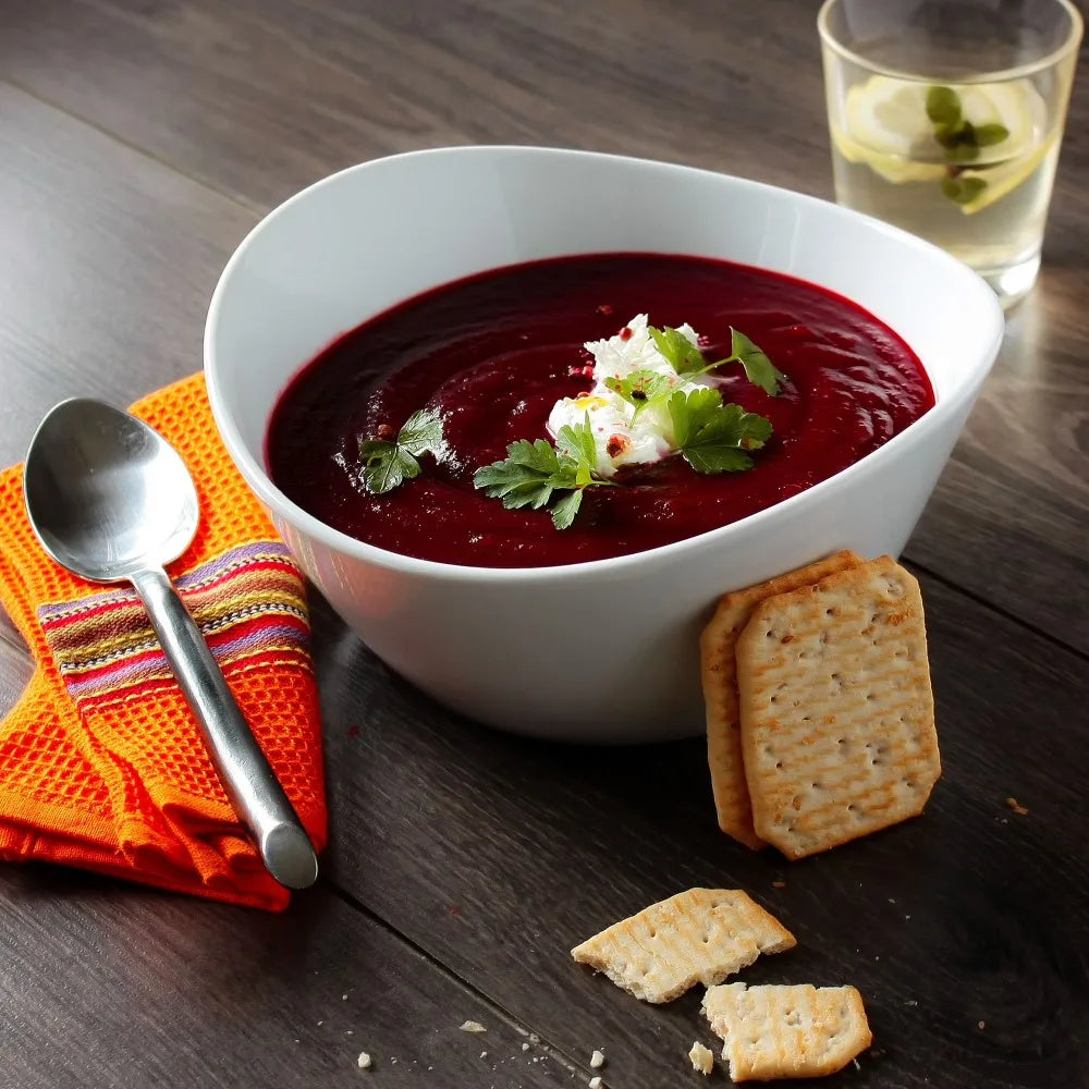 Wave Pattern Ceramic Serving Bowl Set
