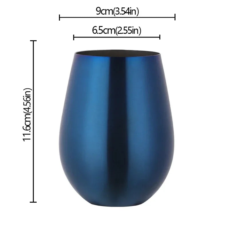 500ml Stainless Steel Titanium Plating Wine - Beer Glasses