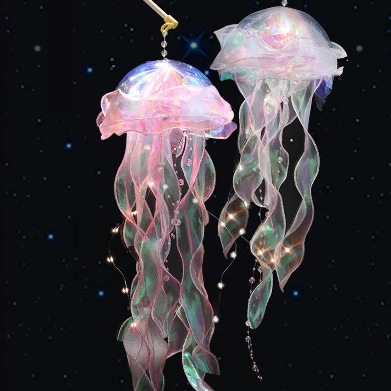 Jellyfish Lamp Hanging Night Light Under Colorful