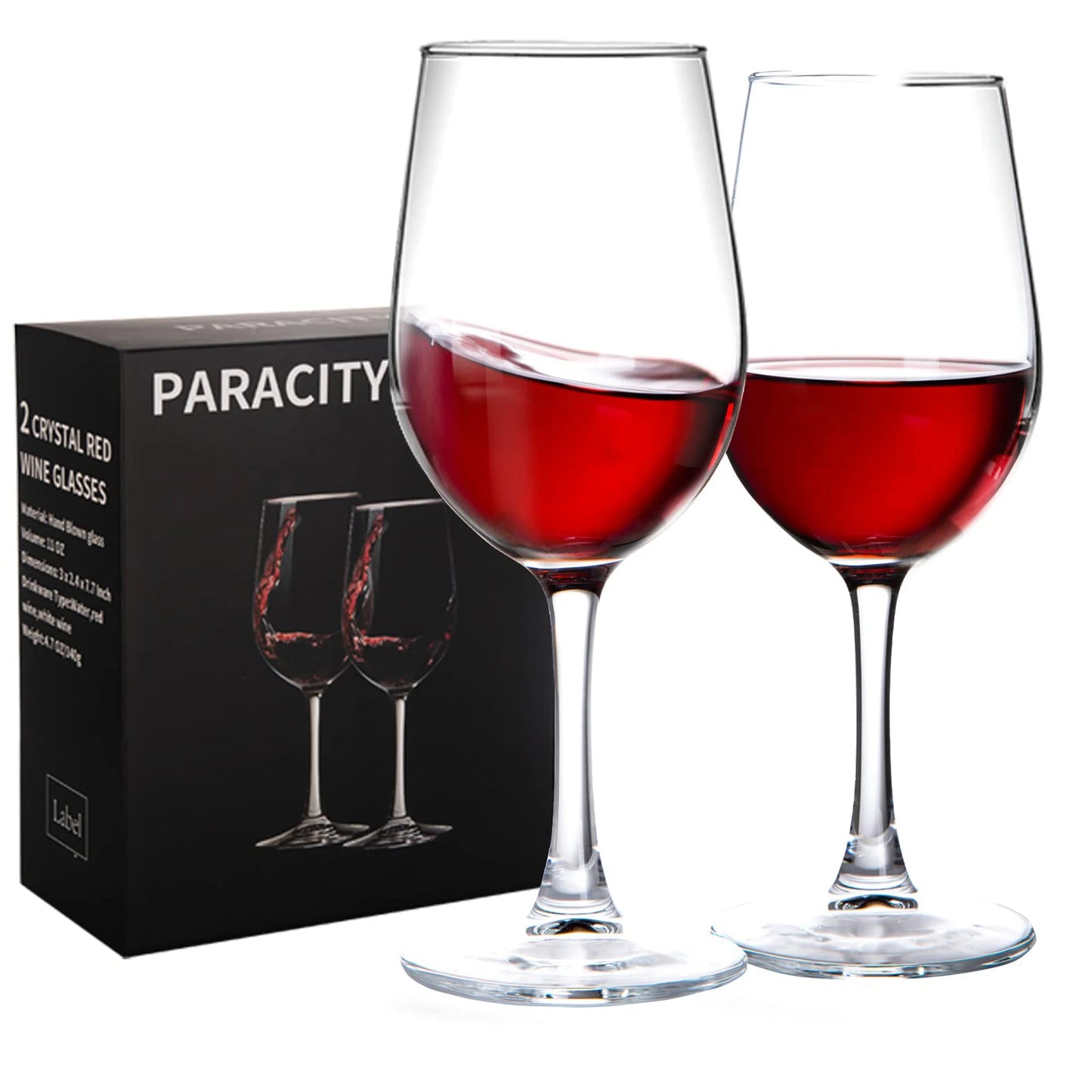 10 oz (Set of 2), Red Wine Glasses, Lead-free