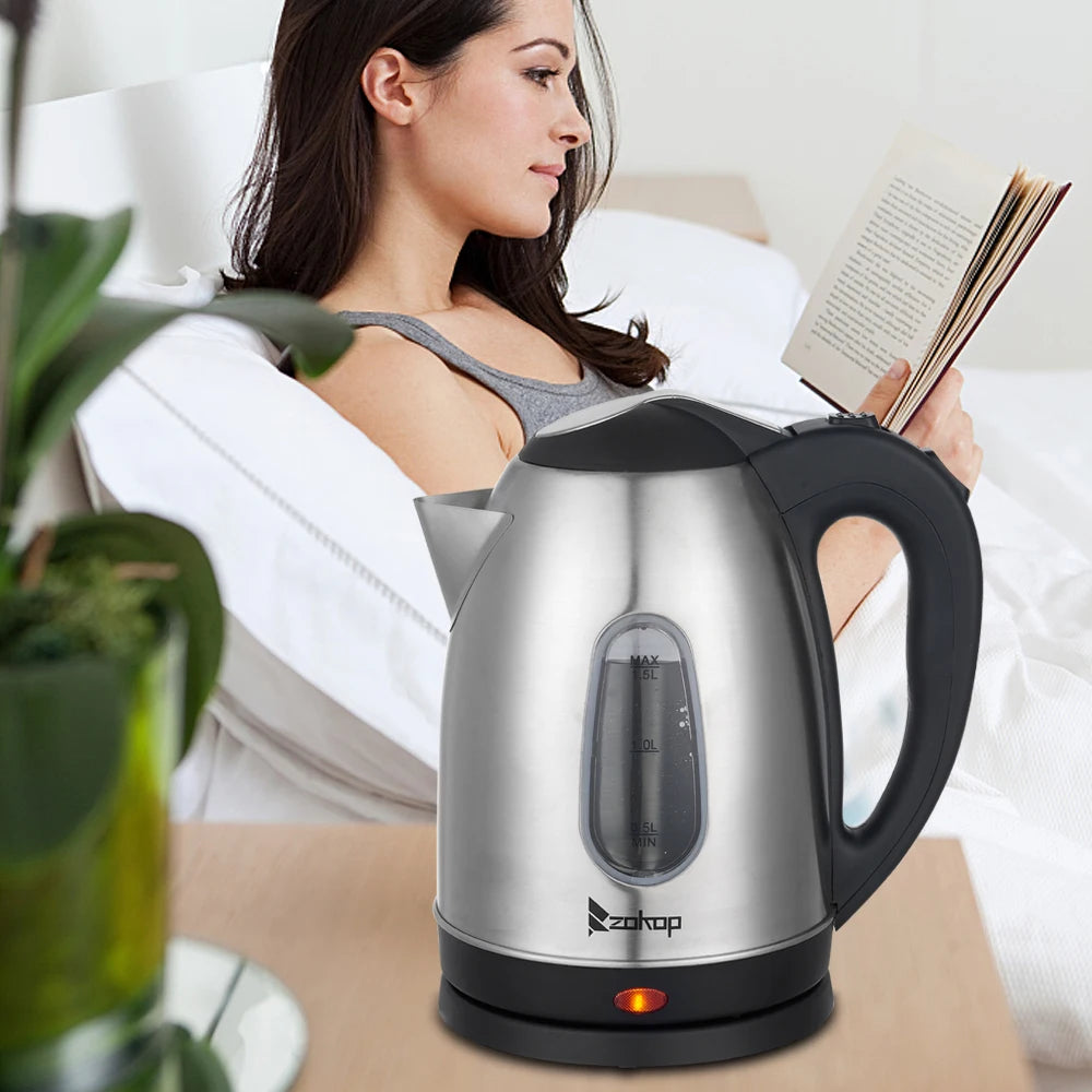 1.5L stainless steel electric kettle Silver gray