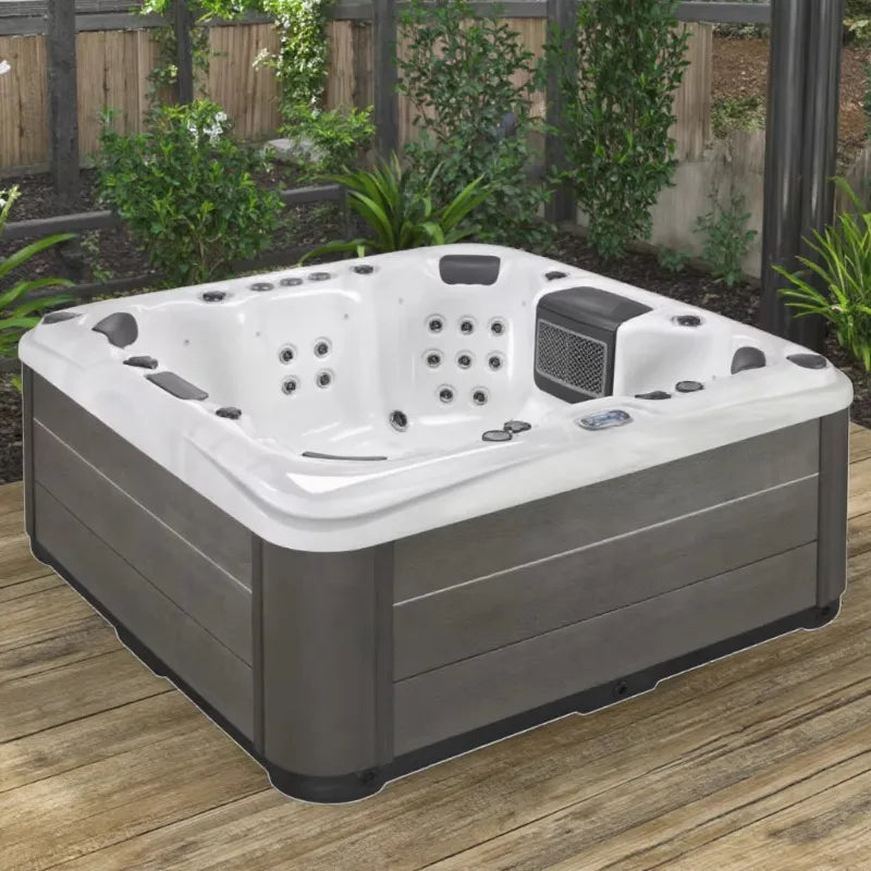 Luxury 7-seat acrylic hot tub with 70 nozzles, LED lighting