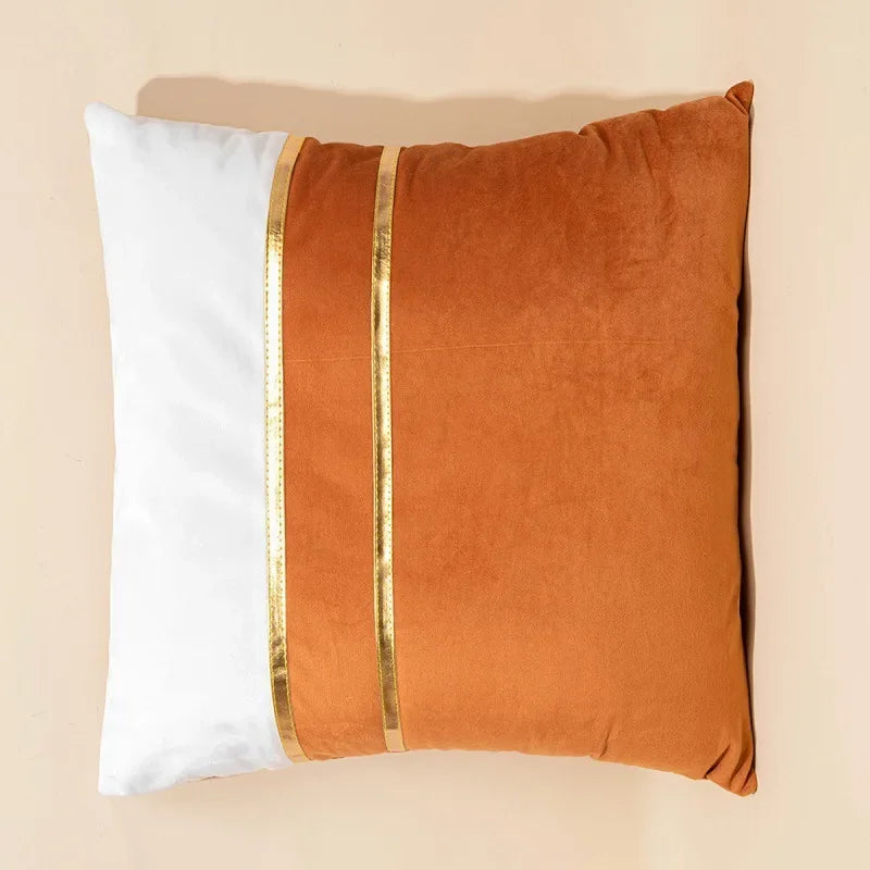 Cushion Cover Color Stitching Dutch Velvet Throw Pillow Case