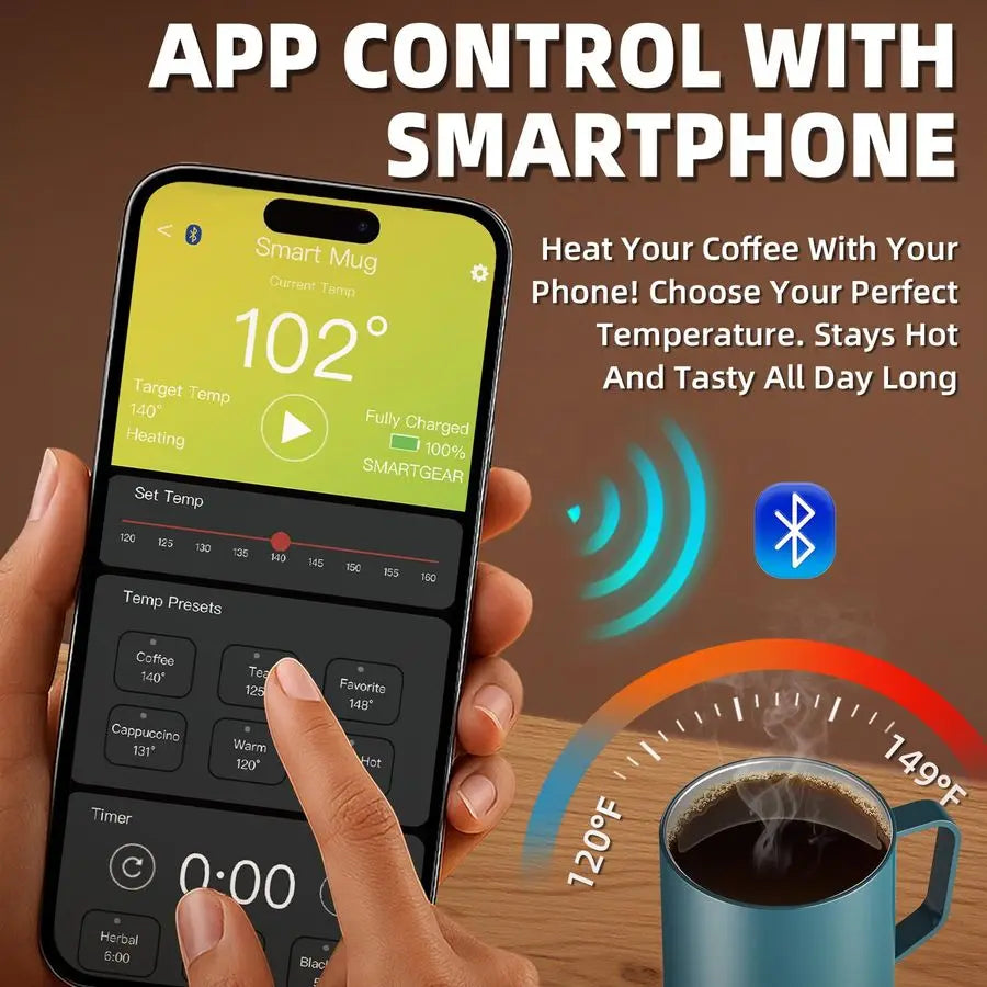 Charging Rechargeable Self Heating Coffee Mug,  14Oz