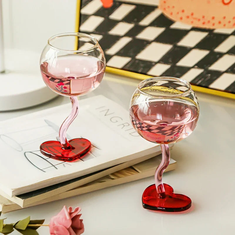 Heart Shape Glass Champagne Wine Cup Heat-resistance