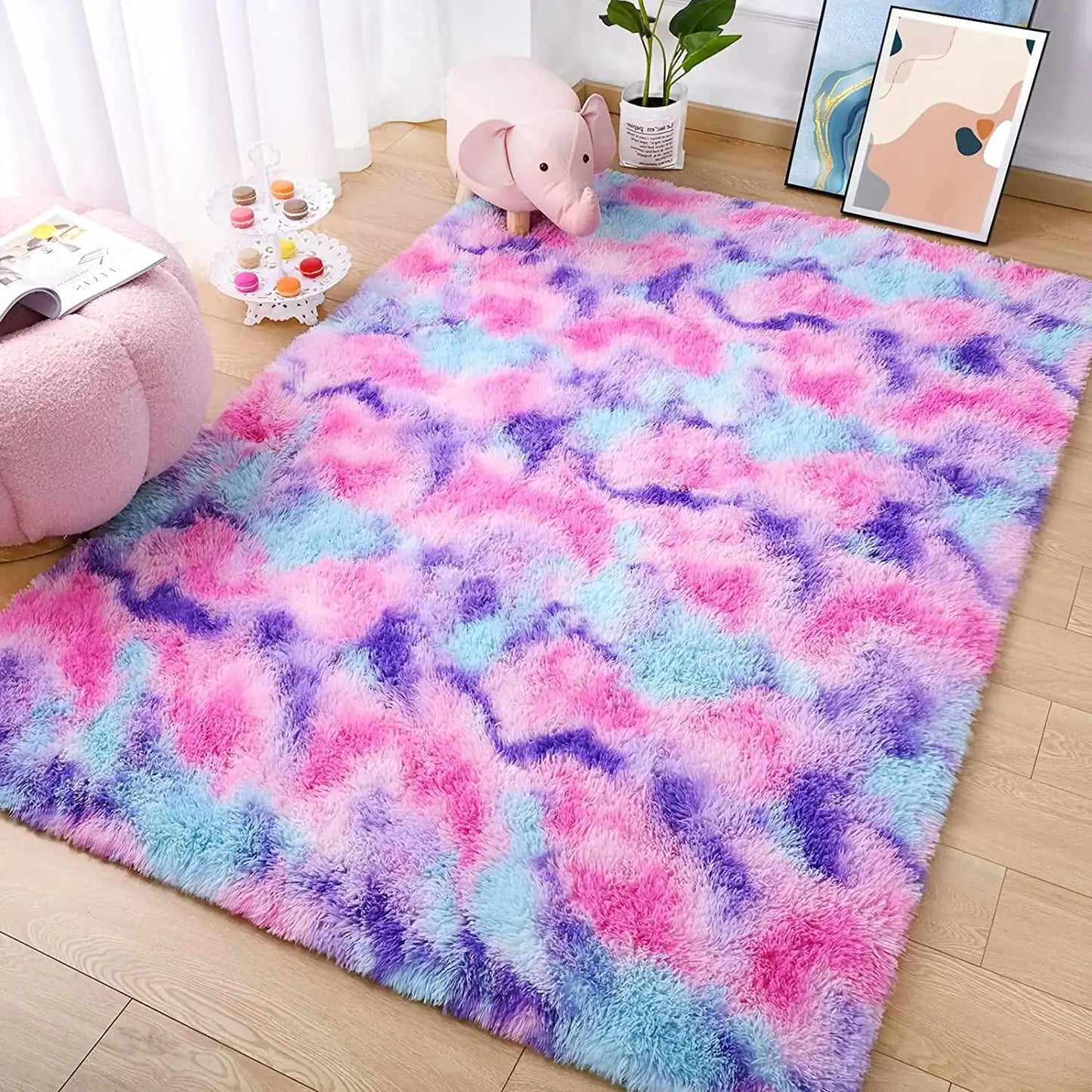 Lochas Super Soft Plush Tie Dye Velvet Rugs