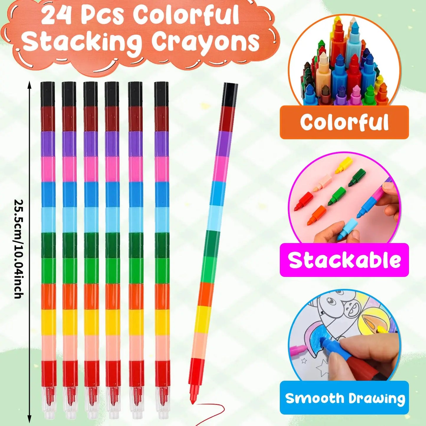 24Pack Small Coloring Books for Kids -24 Stacking Crayons