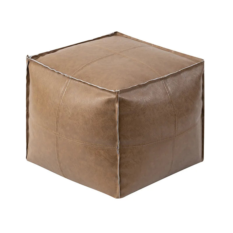 Footrest  Stool Waterproof Leather Ottoman Large Capacity