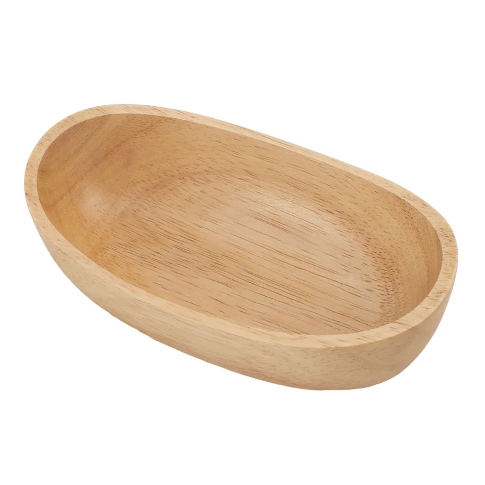 Portable Wooden Fruit Bowl Boat Smooth Large-capacity