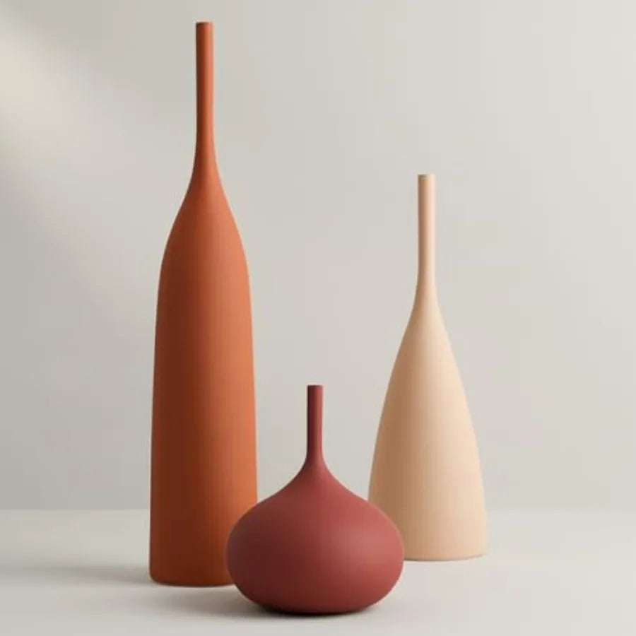 Ceramic Vases Set of 3, Modern Boho Vases
