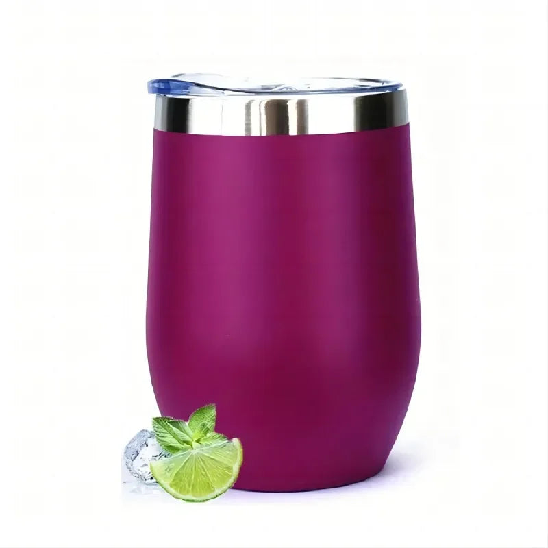 12oz Wine Tumbler with lid, Stainless Steel Travel Mugs