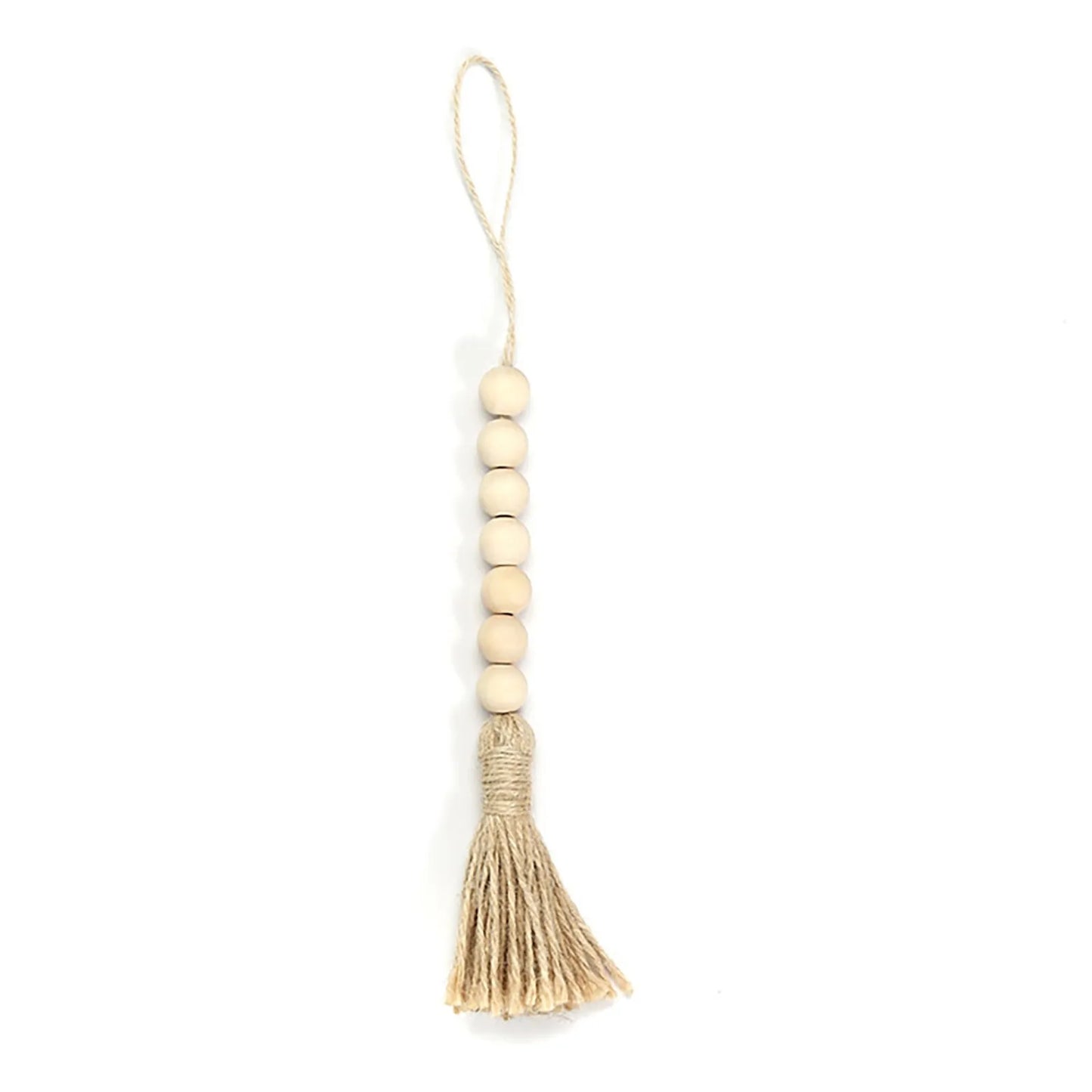 Wood Bead Garland  Wall Hanging  Rustic Wall Tassel