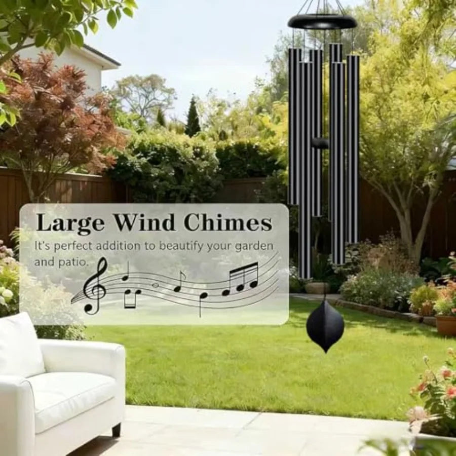 47 Inch Large Wind Chimes for Outside, 6-Tube Deep Tone Memorial Wind Chimes