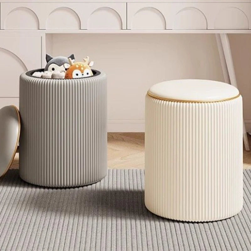 Storage Stool Low Round Modern Makeup Stools
