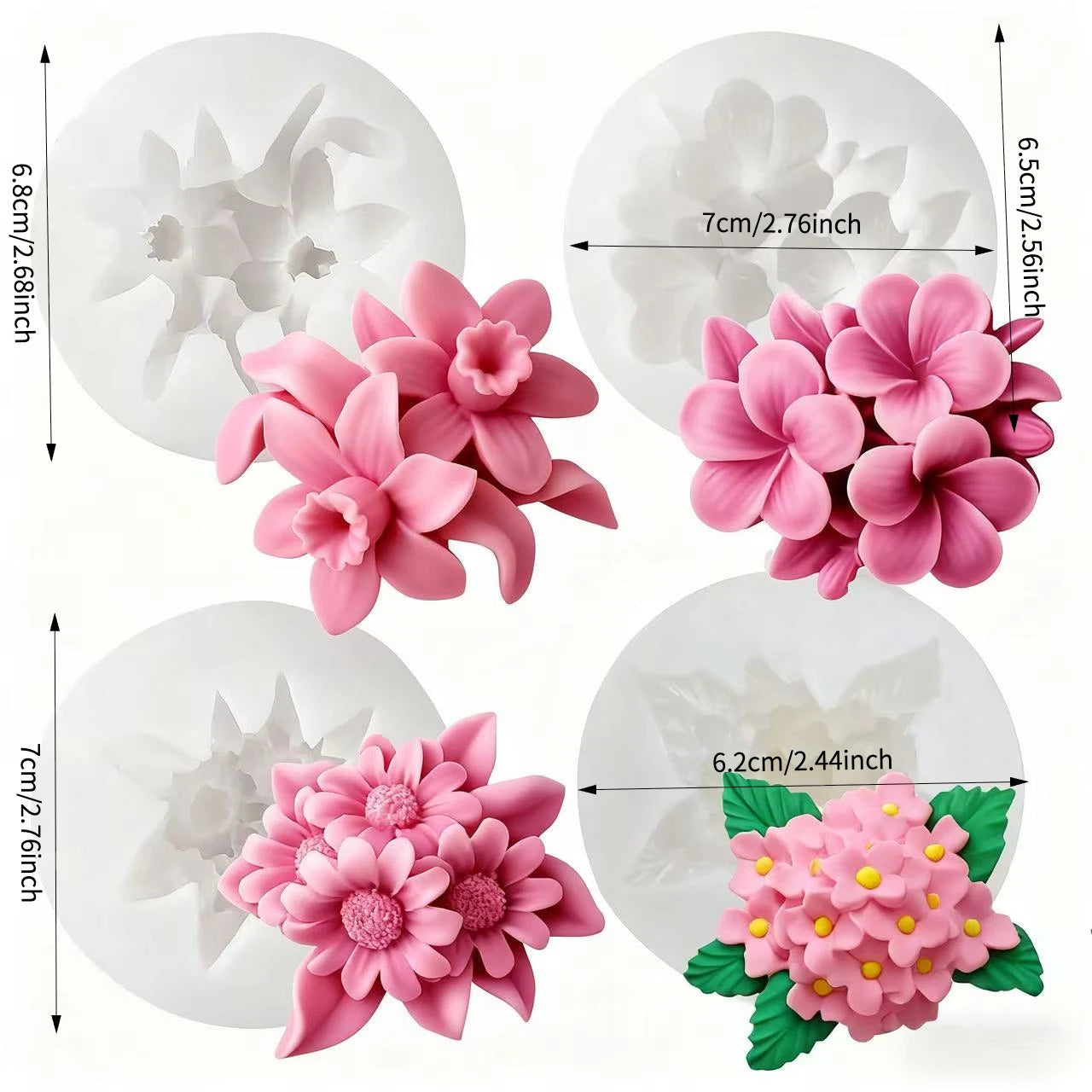 1 Piece 3D Elegant Rose Silicone Mold - Reusable Flexible Mold for Candles, Resin Art, Handmade Soap and Clay Making