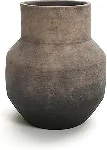 Round Ceramic Flower Vase, 13 Inch Brown Terracotta Vases