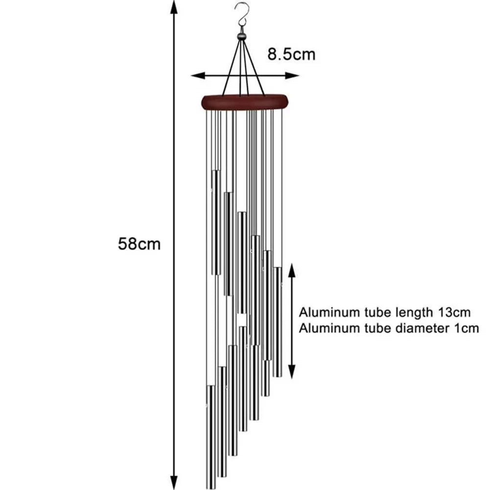 23in Wind Chime 12 Metal Aluminium Tube Chimes