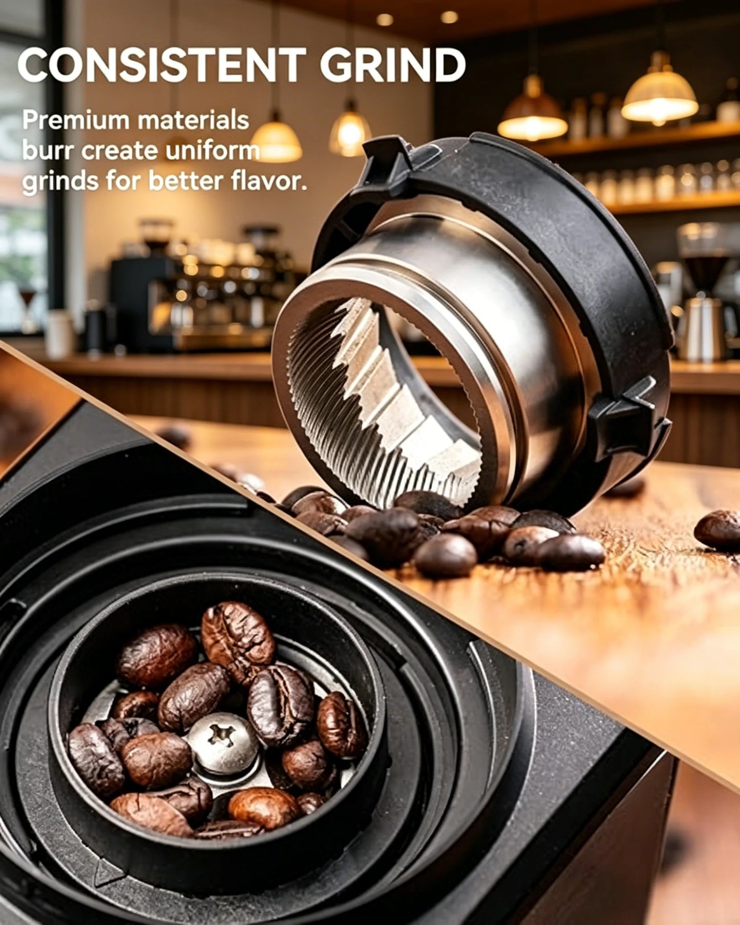 Conical Burr Coffee Grinder Stainless Steel 25 Grind Settings