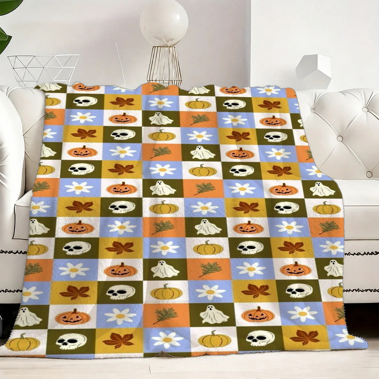 1pcs Checkered Pattern Throw Blanket